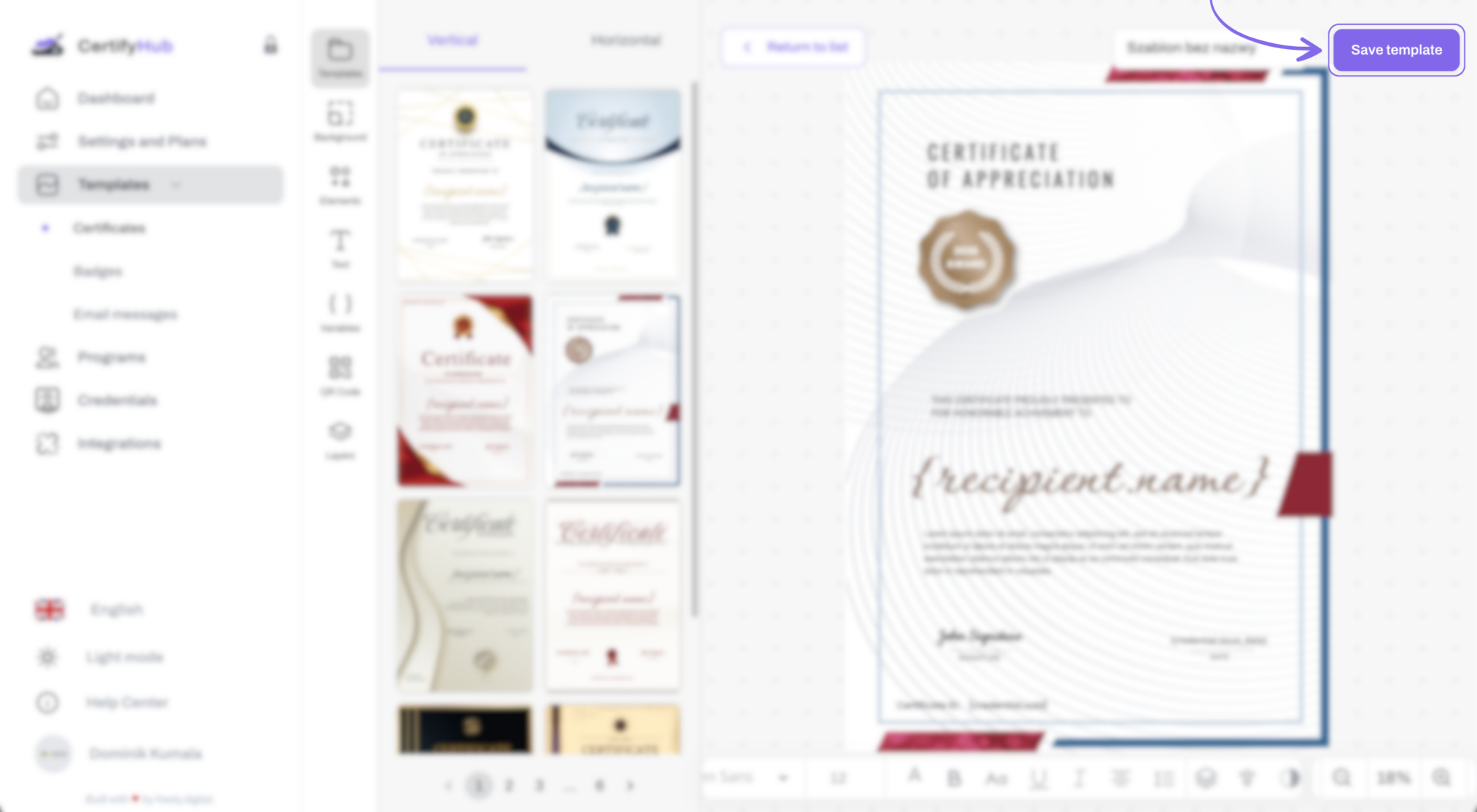 How to Create a Certificate Using CertifyHub Templates? - CertifyHub